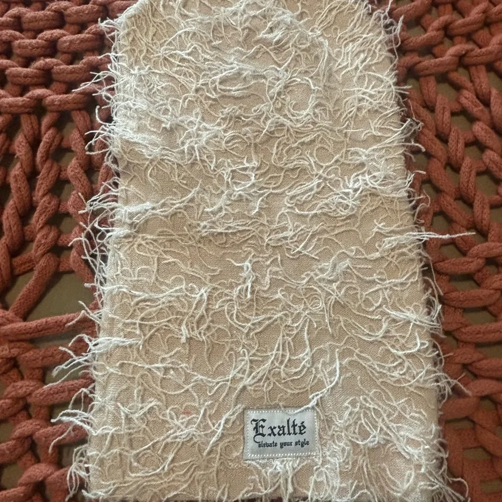 Shaggy Cream Knit Balaclava